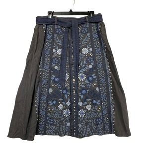 Johnny Was Blue and Gray A-Line Skirt